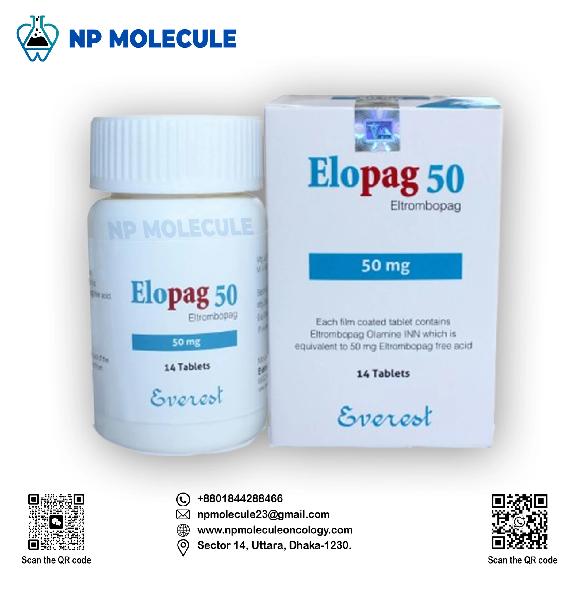 Elopag 50 mg Tablet (Eltrombopag)