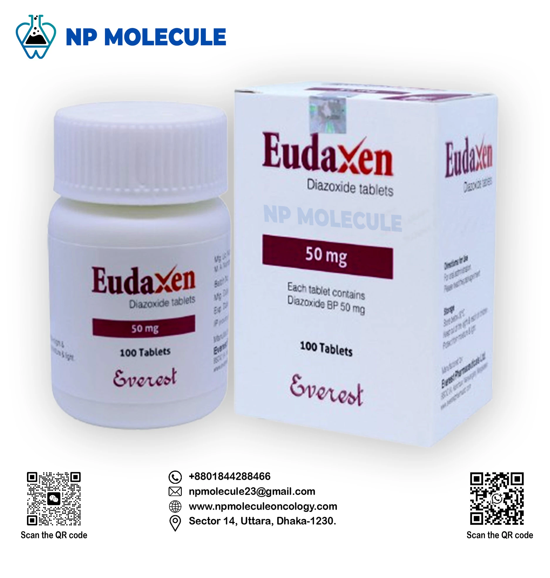 Eudaxen 50 mg Tablet (Diazoxide)