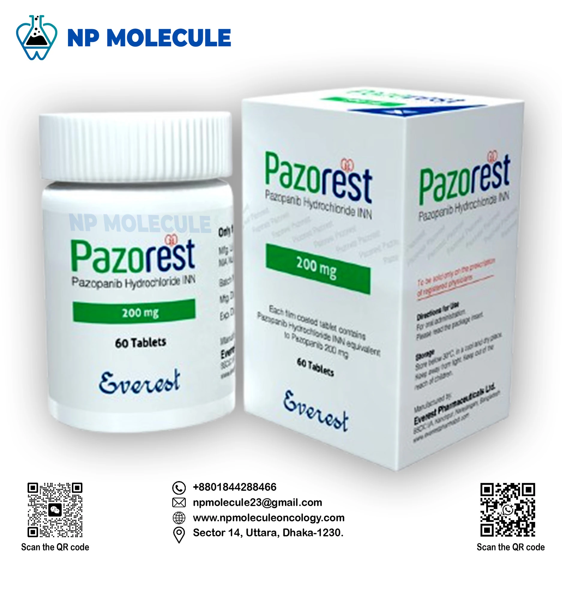 Pazorest 200 mg Tablet (Pazopanib)